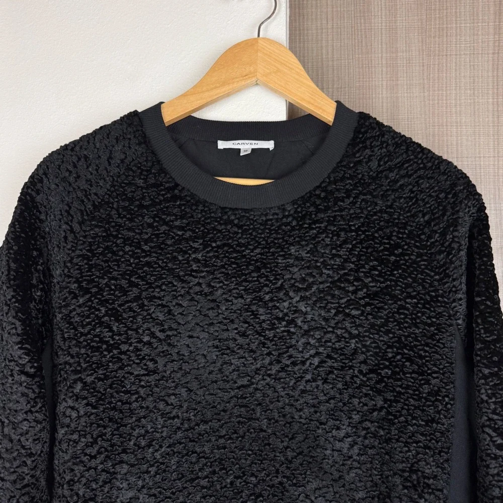 Carven‎ Black Boucle Textured Sweater